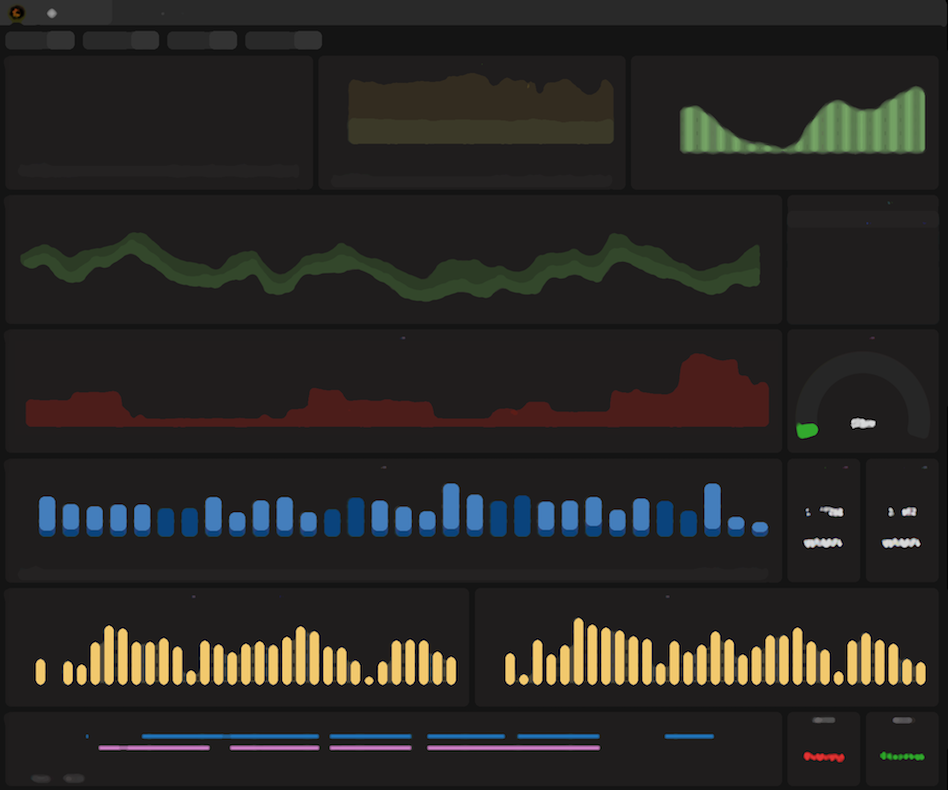 a stylized screenshot of a Grafana dashboard a stylized screenshot of a Grafana dashboard